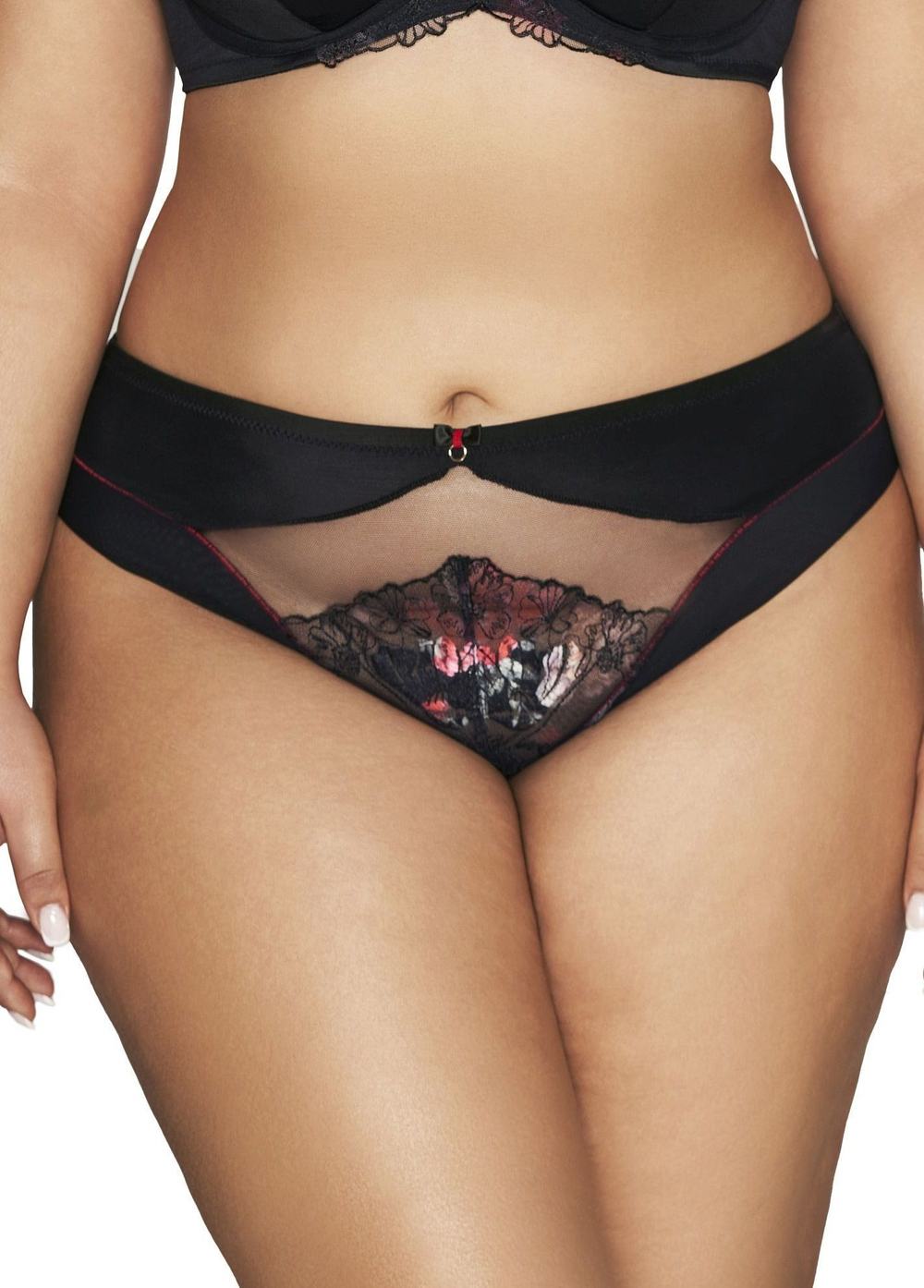 Трусики-слипы Intense с цветочной вышивкой (Размер: L) (Цвет: черный)