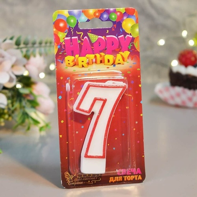 Свеча для торта цифра "7"