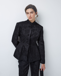 Жакет из жаккардовой вискозы Гуччи черный