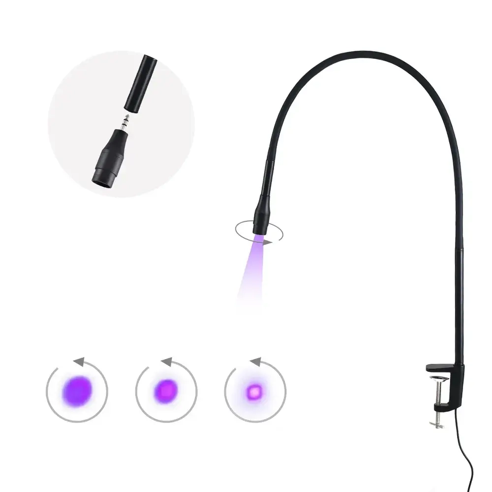 UV Лампа для LED наращивания ресниц на струбцине (сьемная головка), 10 Вт