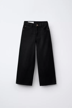 ZARA ДЖИНСЫ WIDE LEG, ЧЕРНЫЙ