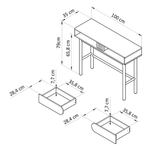 Туалетный столик Ола, с ящиками, на ножках из сосны