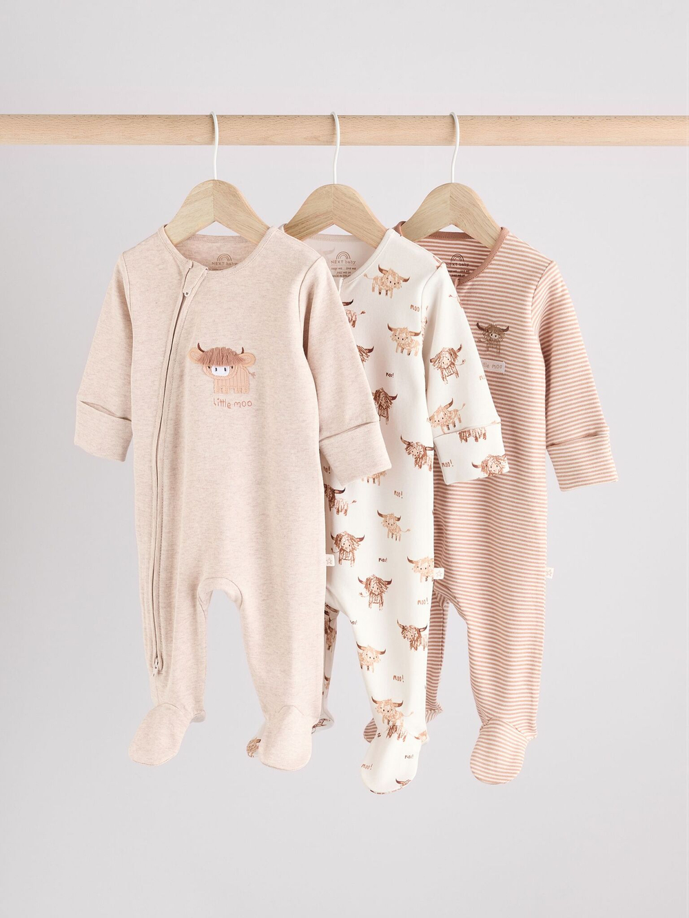 Комбинезон / Cлип для малышей Next E19-701, 3 шт., Бежевый