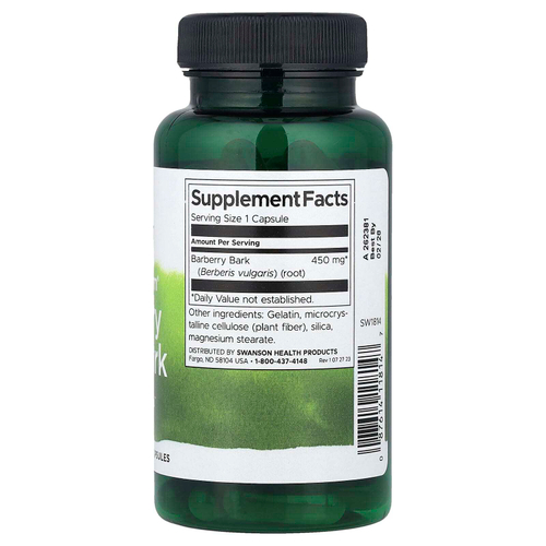 Swanson, Full Spectrum®, корневая кора барбариса, 450 мг, 60 капсул