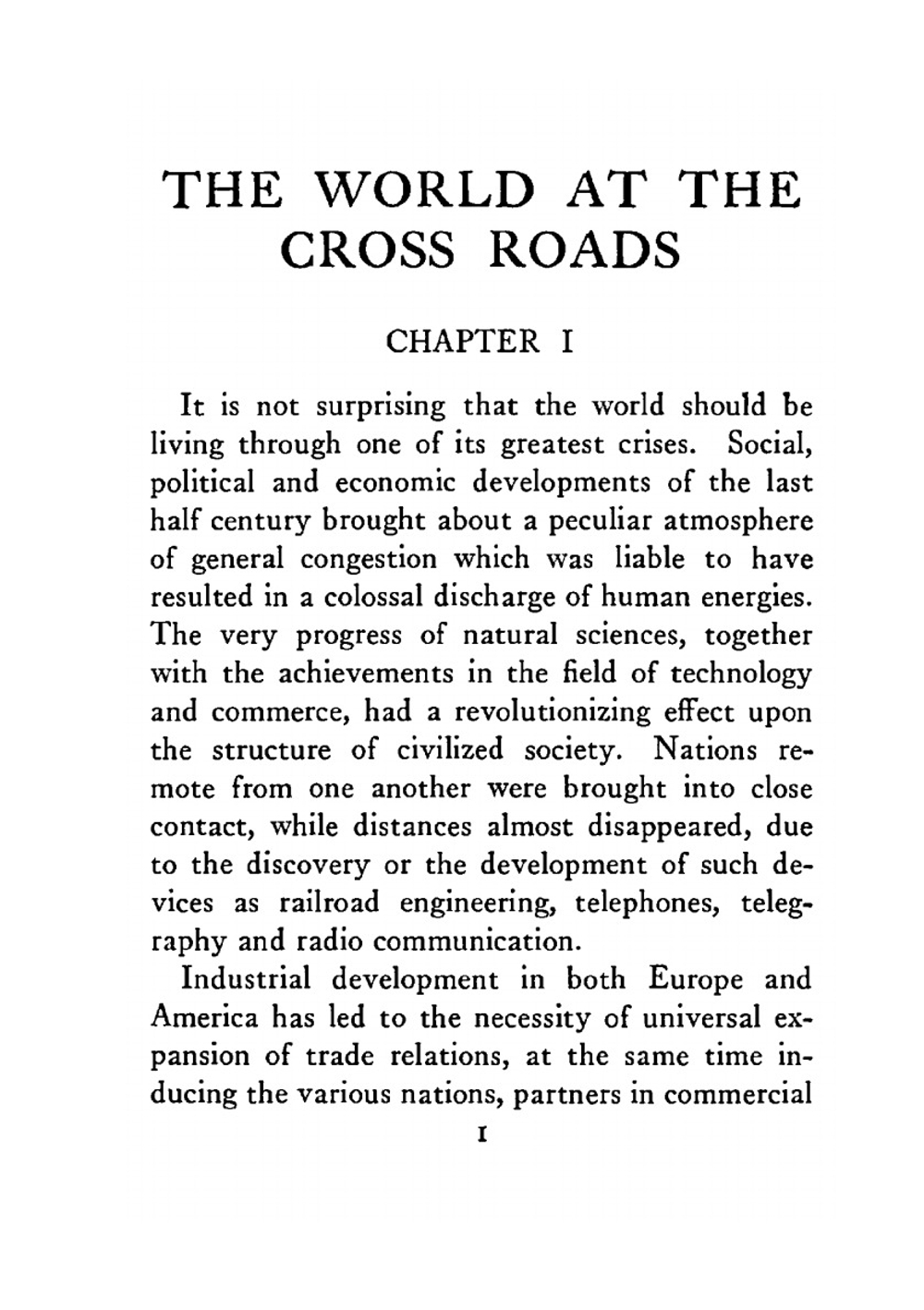 The world at the cross roads | B.L. Brasol