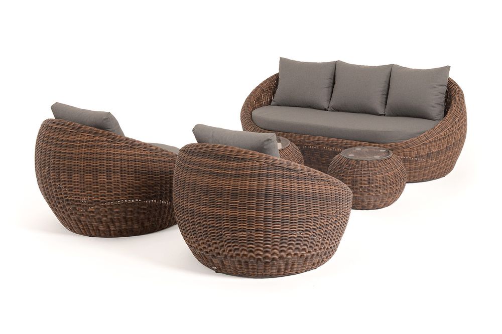 "Барселона" лаунж-зона из искусственного ротанга, цвет коричневый