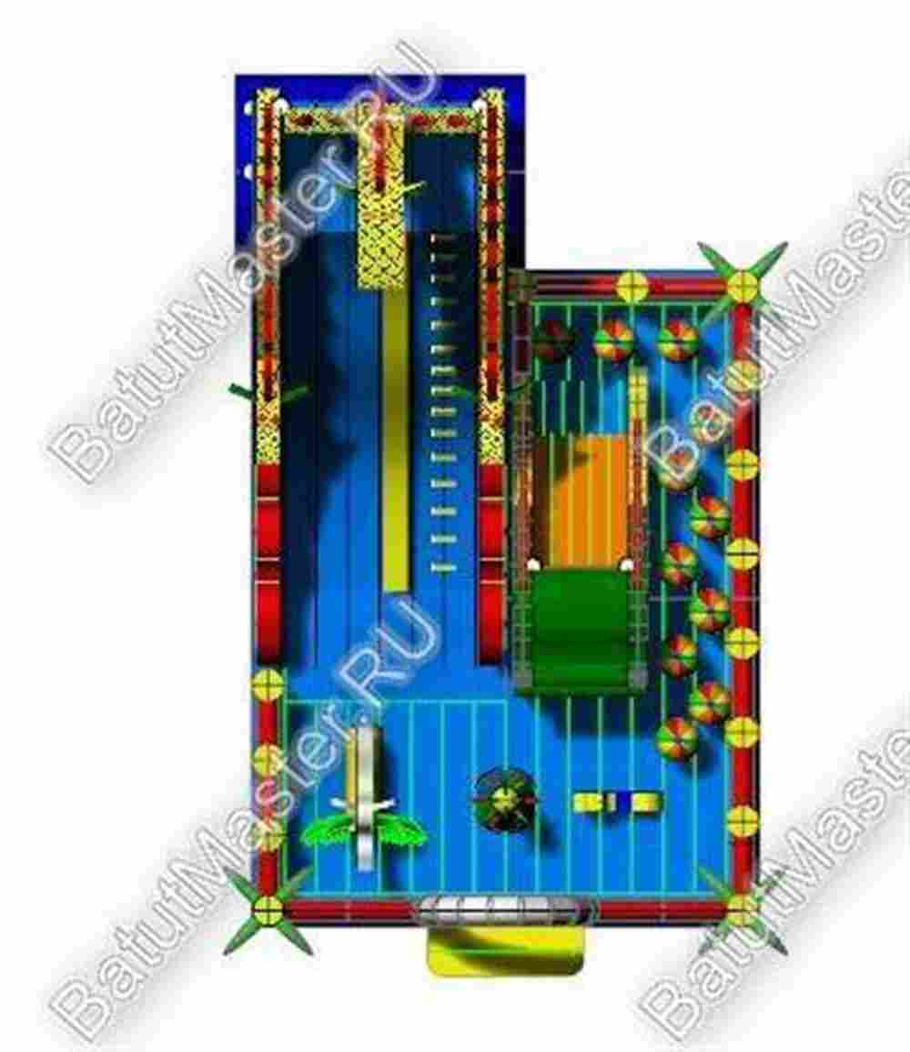 Профессиональный надувной батут "Гранд-саванна" 17*10*9 м