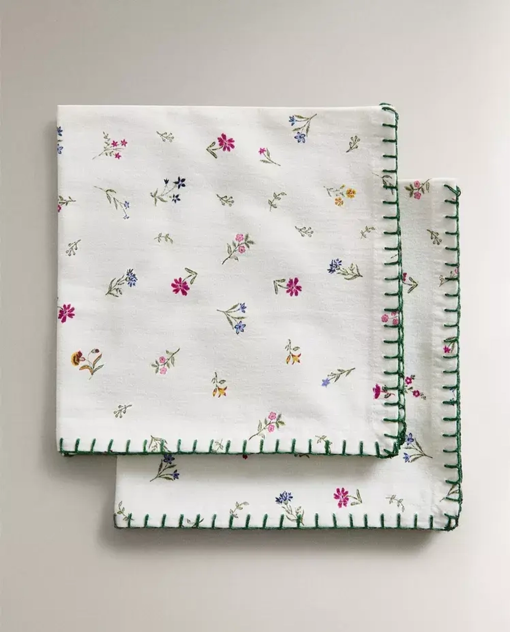 ZARA HOME САЛФЕТКИ С ПРИНТОМ ( 2 ШТ.), БЕЛЫЙ