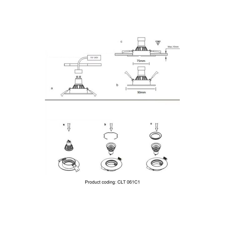 Встраиваемый светильник Crystal Lux CLT 061C1 CH