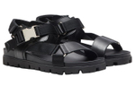 PRADA Crisscross Straps Buckle-Fastening Sandal Black