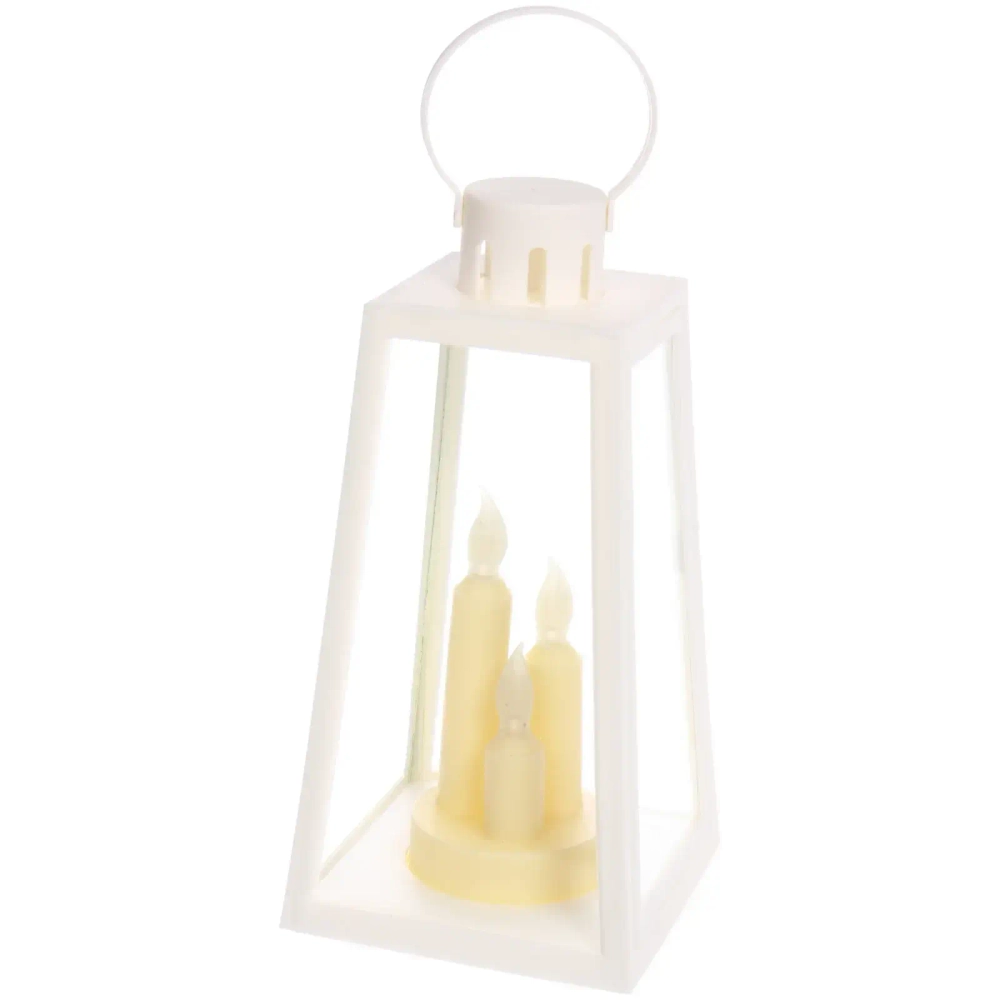 Сувенир с подсветкой «Пламя» 13*13*26 см (работает от 3*ААА), Белый