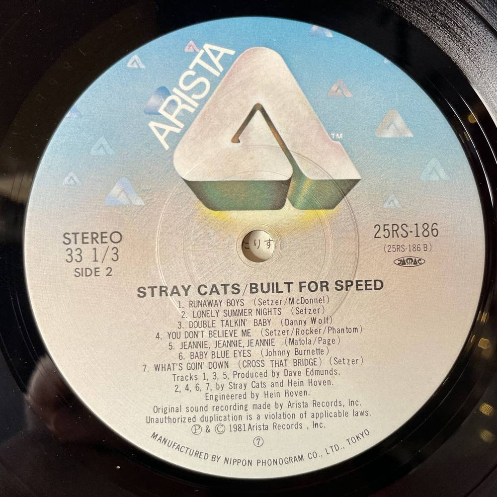 Винтажная виниловая пластинка LP Stray Cats Built For Speed (Japan 1982) (No Obi)