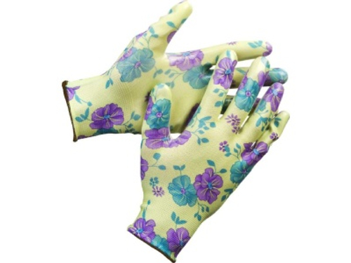 Перчатки нейлоновые с нитриловым покрытием Цветочек (уп-12шт)