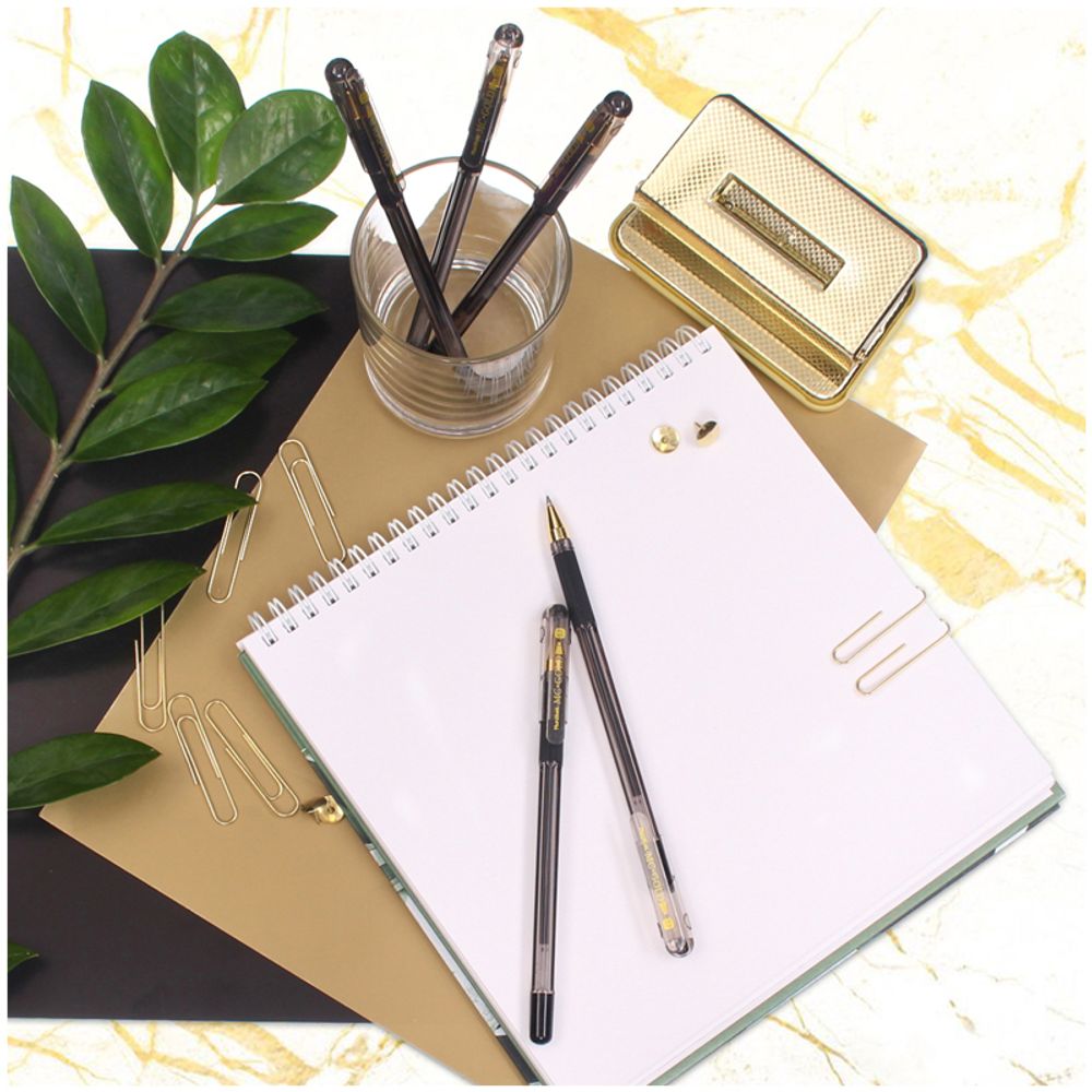 Ручка шариковая MunHwa "MC Gold" черная, 0,7мм, грип, штрих-код