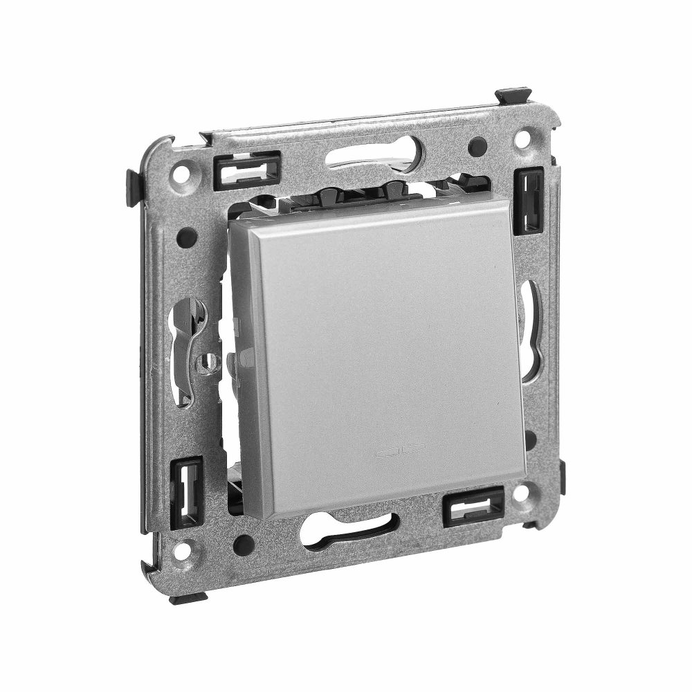 Кнопка одноклавишная в стену, "Avanti", "Закаленная сталь"