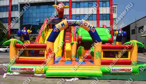 Большая надувная горка "Три дракона" 11*8*7 м