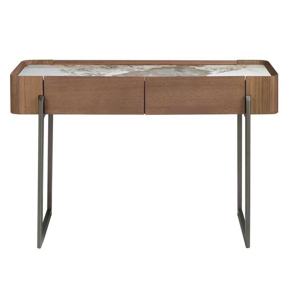 Консоль прямоугольная 3254/437-X из ореха и керамики