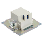 Розетка USB 2-местная + type C (механизм), STEKKER GLS10-7116-01, 250В, 3А, max 20W, серия Катрин, белый 50051