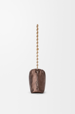Loewe Мини-сумка Flamenco из телячьей кожи с муаровым принтом, бронзовый