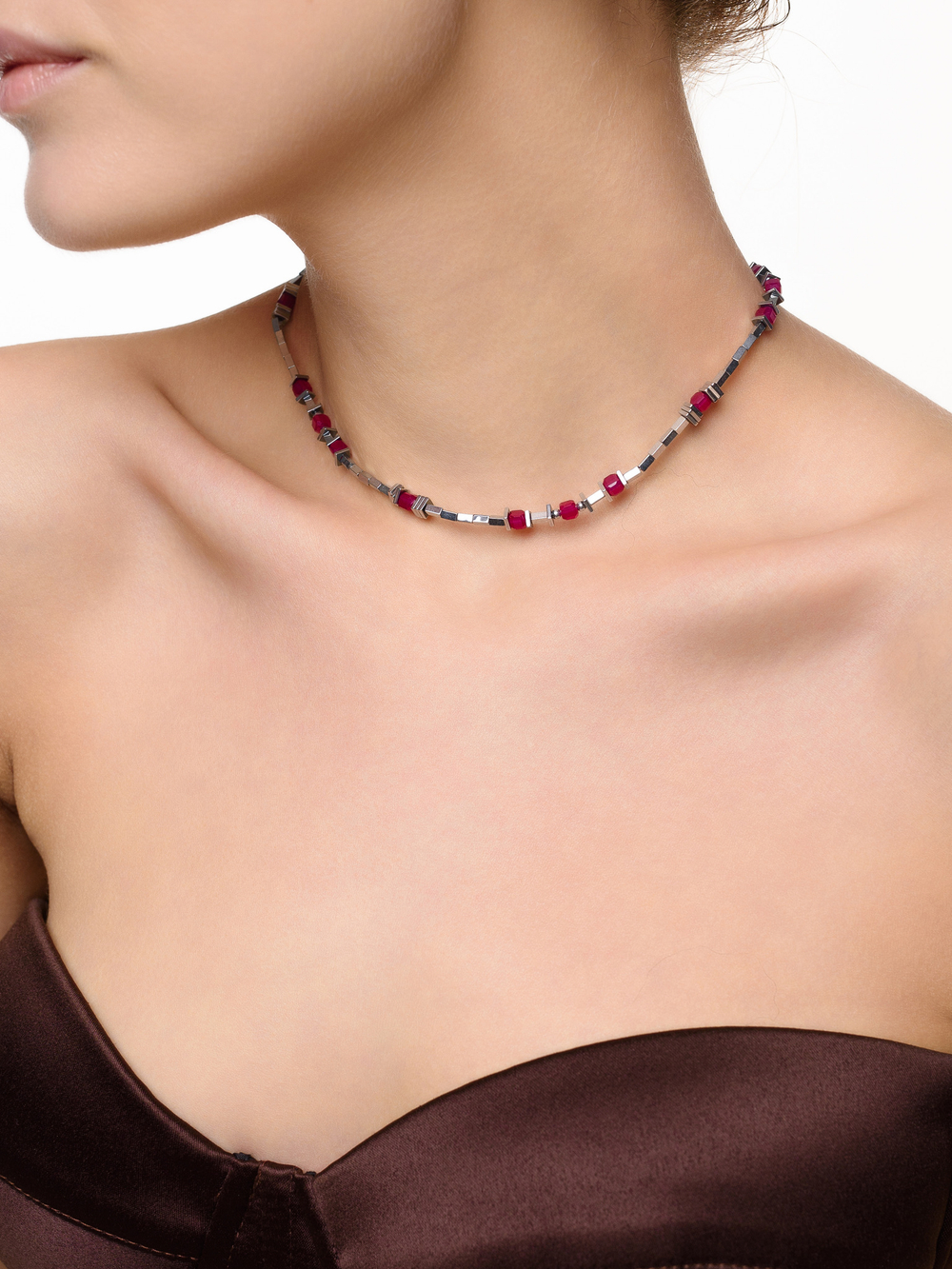 Чокер "Red hematite mini" Silver