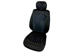 Чехлы на сидения Coolpart MAXIMAL ROMB - JJ-07-BLBG - Велюр черный/шов бежевый A (5предм)