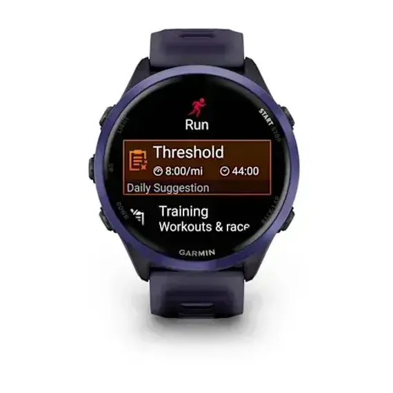 Умные часы Garmin Forerunner 570 - 47 мм Алюминий индиго с полупрозрачным ремешком цвета имперского фиолетового индиго