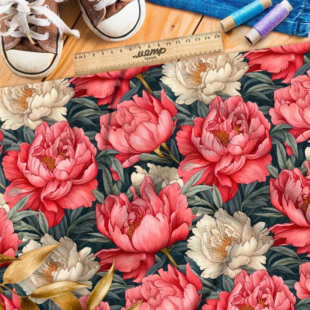 Ткань премиум флис пестрая мозаика