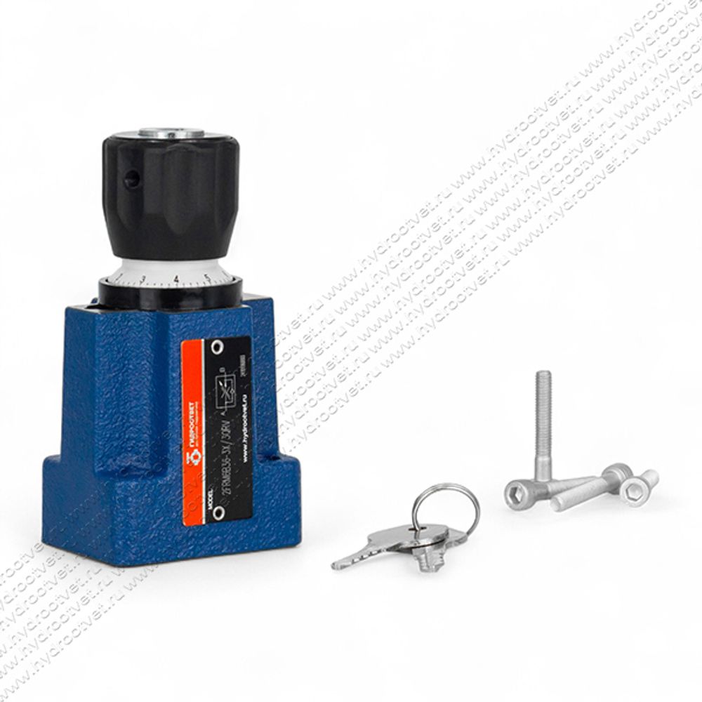 2FRM6B36-3X/3QRV - Регулятор расхода Ду 6 для монтажа на плиту, номинальный расход 3 л/мин, B = без доп. канала (стандарт), обратный клапан - есть