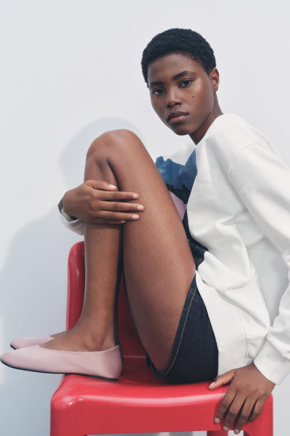 ZARA БАЛЕТКИ ИЗ САТИНА, РОЗОВЫЙ