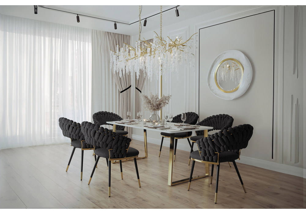 Стул на металлокаркасе Woodville Rakel black, gold