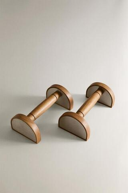 ZARA HOME НАБОР ДУБОВЫХ БРУСЬЕВ ДЛЯ ОТЖИМАНИЙ (2 ШТ.), СЕРЕБРО