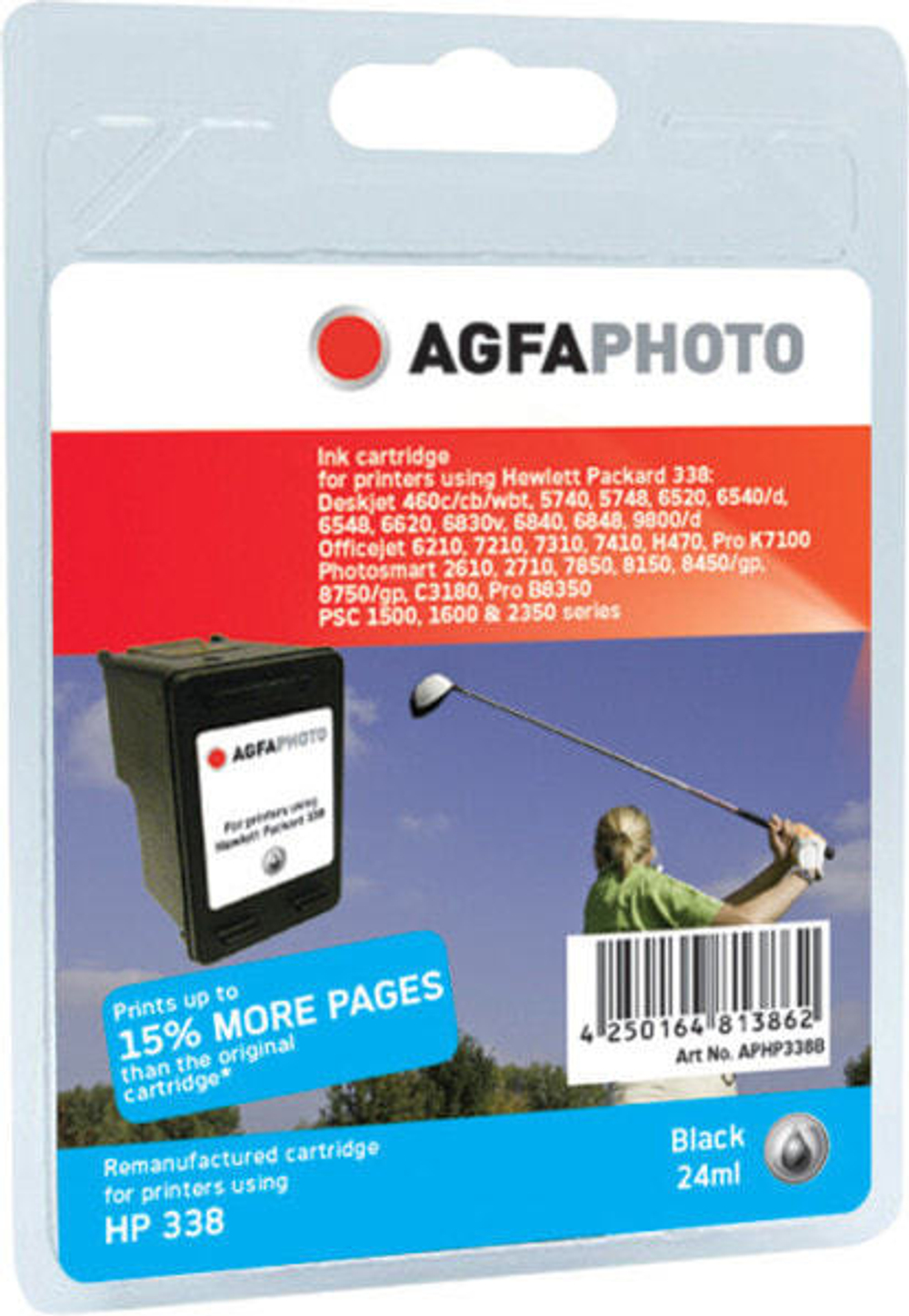 Картридж струйный черный 1 шт AgfaPhoto Holding GmbH APHP338B