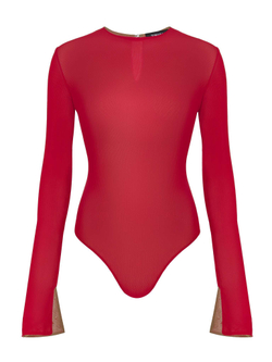 Боди лонгслив из сетки