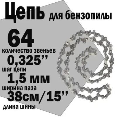 Комплект Шина + 2 цепи 64 (1,5) для бензопилы HUSQVARNA (Хускварна) 137-142