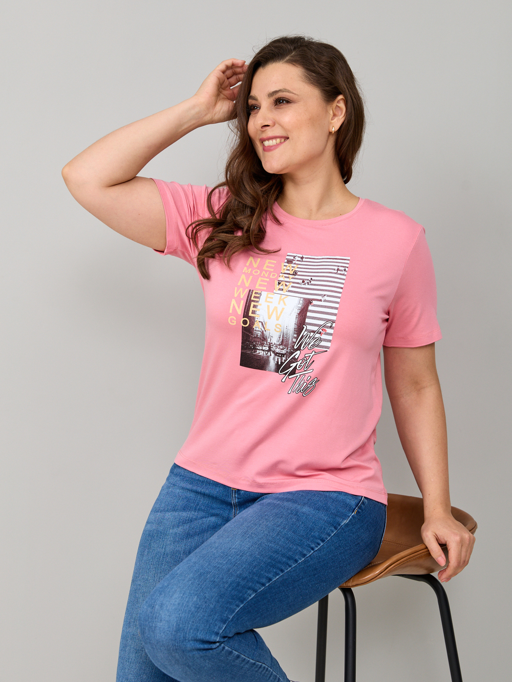 Футболка Фв-107/розовый-город