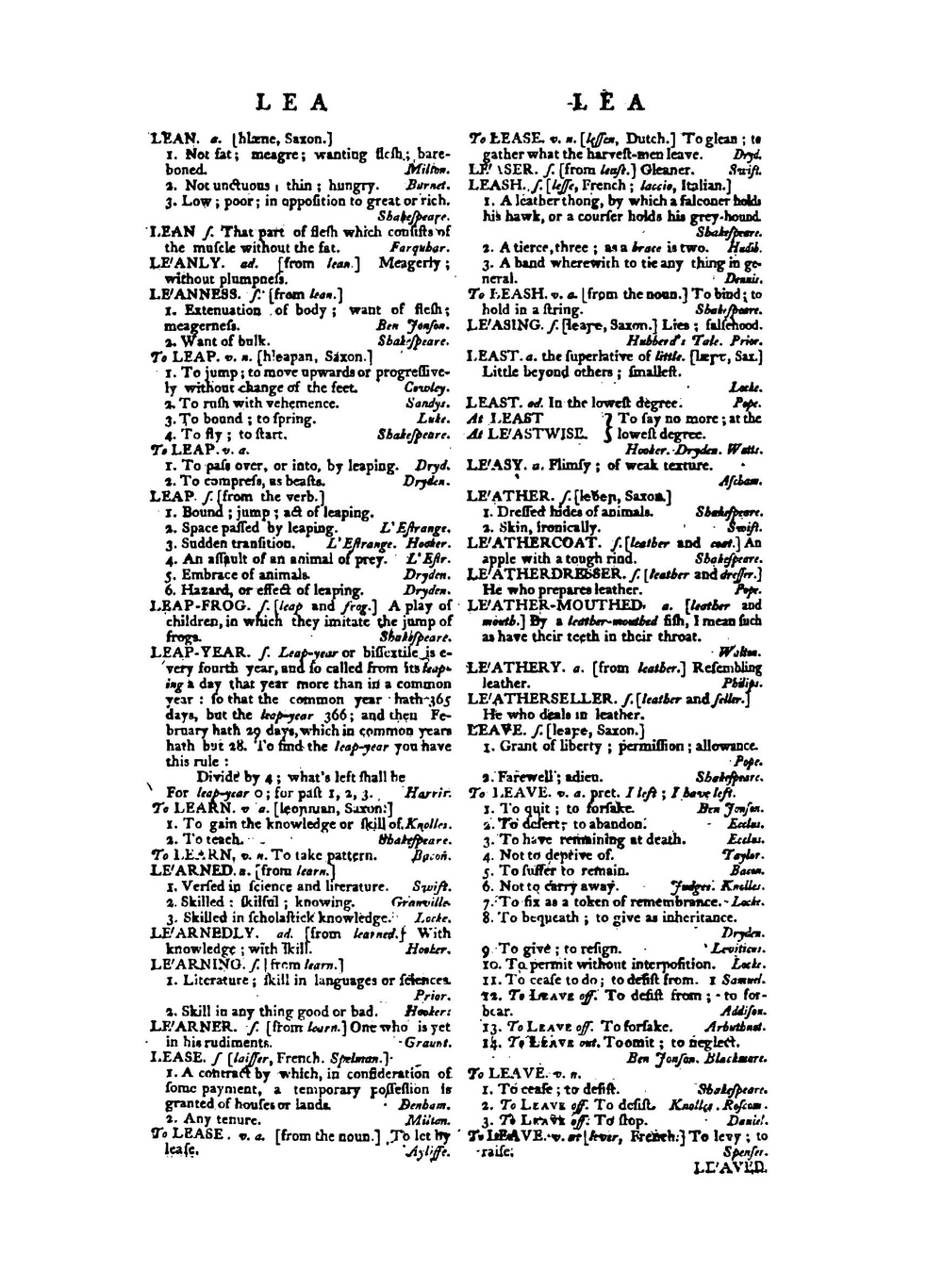 A Dictionary of the English Language. in which the words are deduced from their originals, explained in their different meanings, and authorifed by the names of the writers in whofe works they are found. Part 2 | Samuel Johnson