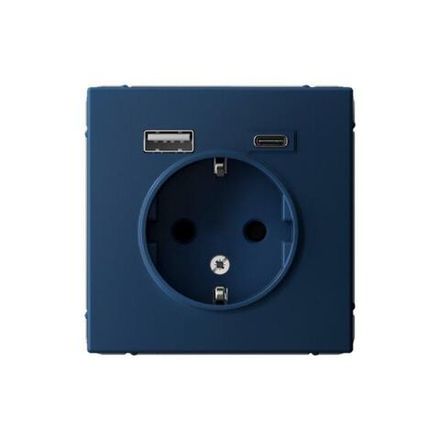 Розетка ArtGallery 16А с 2-мя заряд. устройствами USB A+C 5В/2.4А/3А 2х5В/1.5А механизм аквамарин SE GAL001132