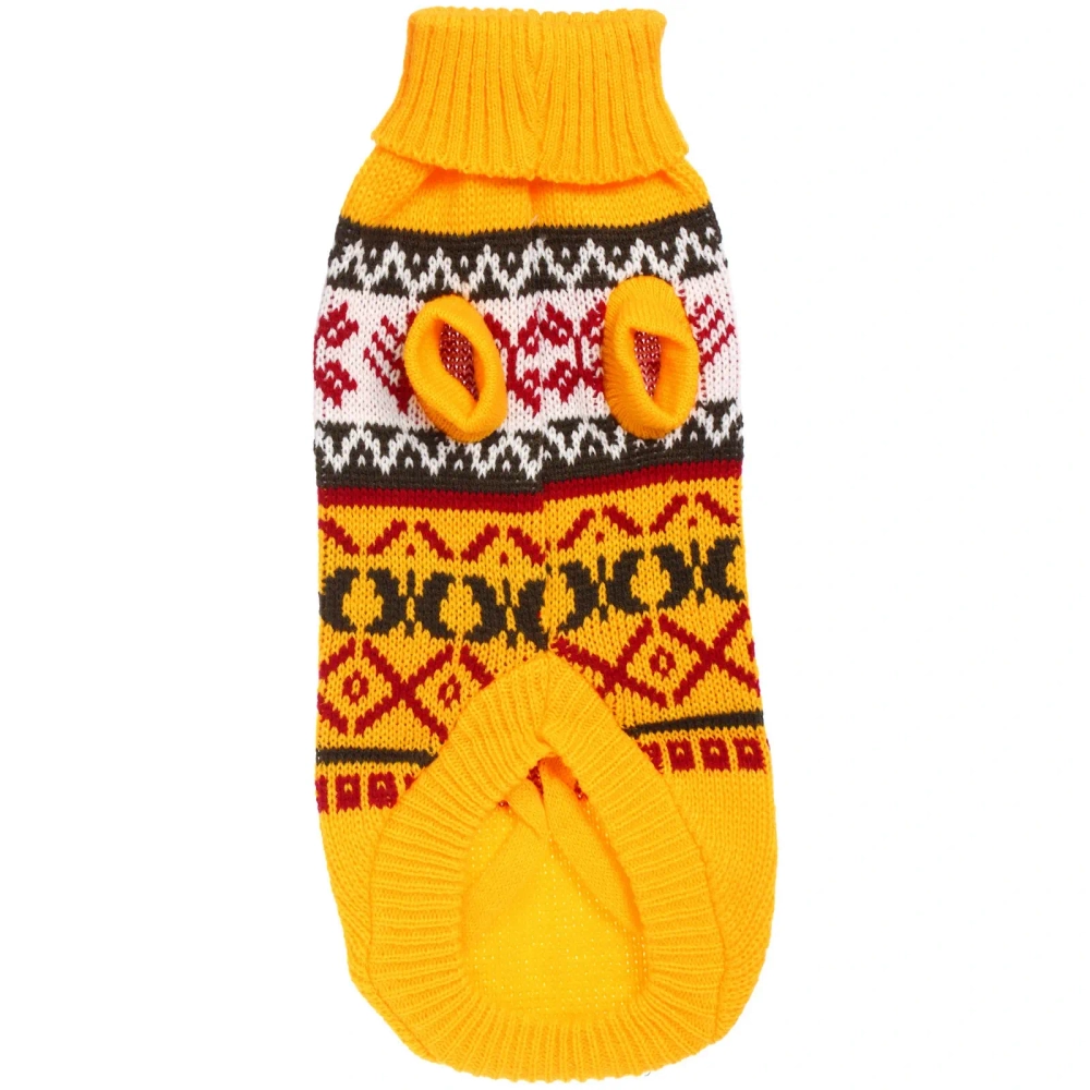 Кофта - свитер для мелких пород собак и кошек «BRO Style», снежинки, цвет желтый, р XL