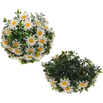 Искусственное растение шар «Самшит» цветы белые D-20см Ultramarine