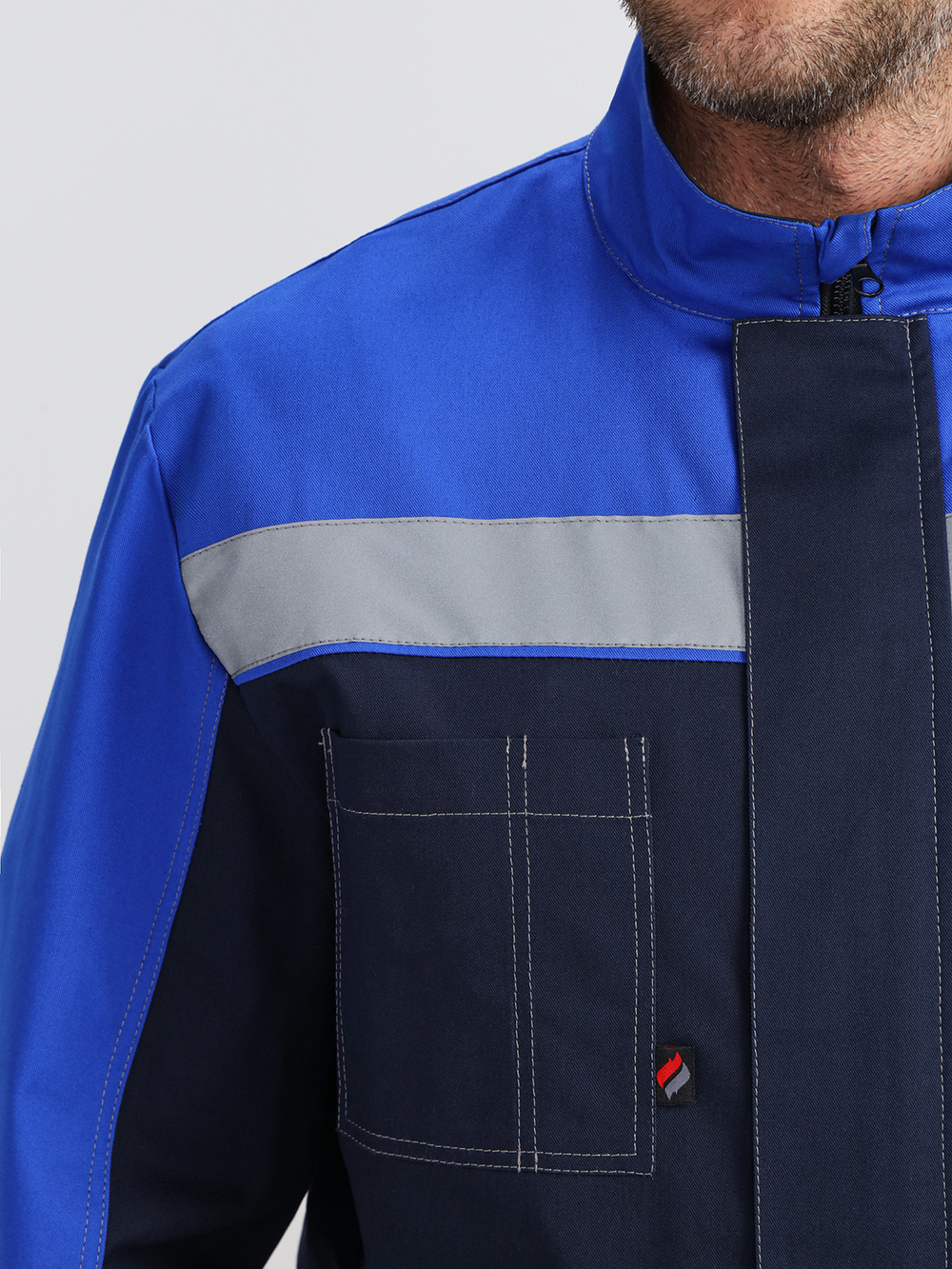 Костюм Бриготек-1 СОП (тк.Смесовая,260) брюки, т.синий/васильковый