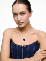 Колье "Lovely" с черным агатом Silver