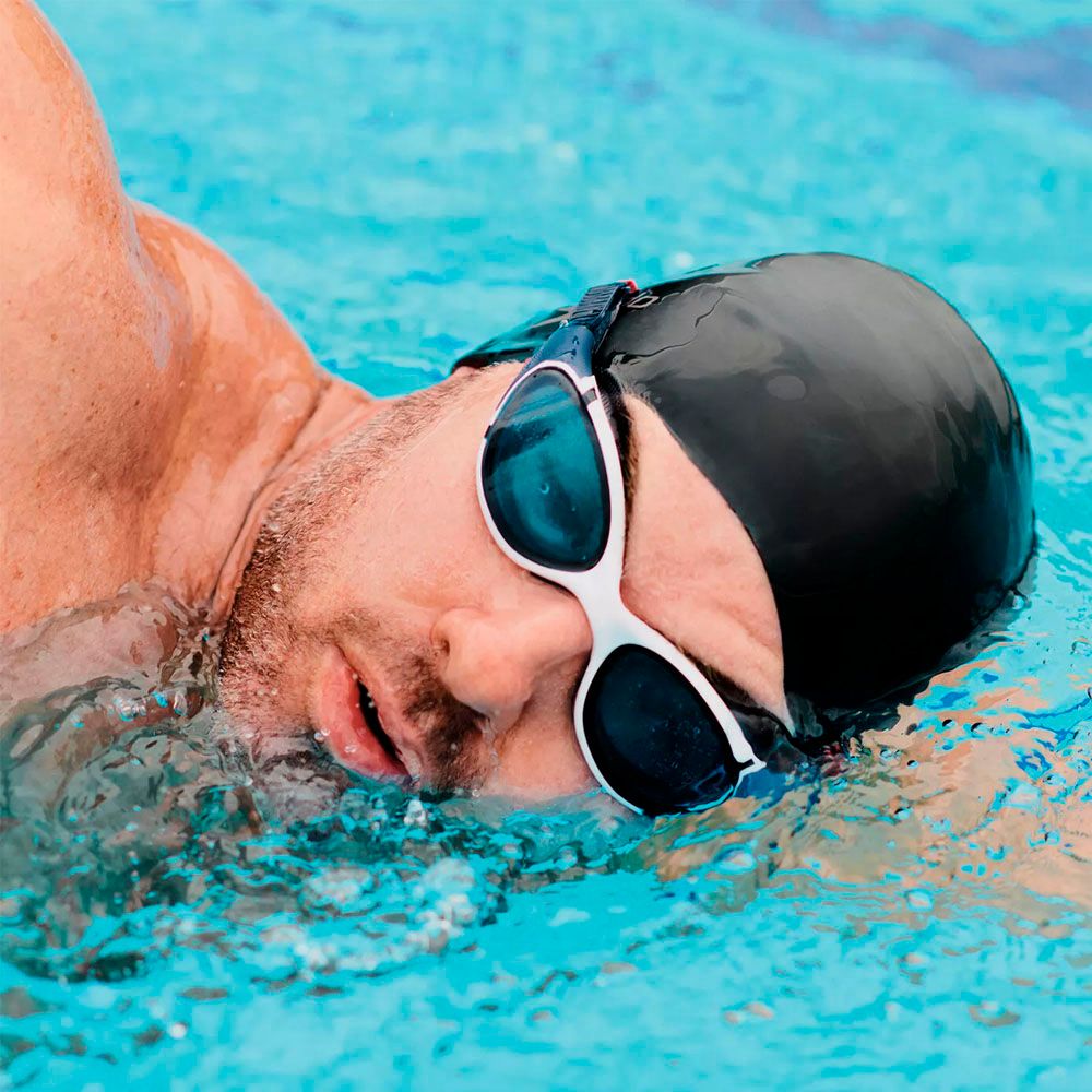 Очки для плав. SPEEDO Biofuse 2.0, 8-00233214502, СИНИЕ линзы, белая оправа