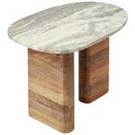 Столик приставной Bergenson Bjorn Torhill, 38x35 см, бежевый/мрамор