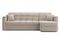 Диван угловой с оттоманкой Неаполь 1,6 - Velutto 17 бежевый/накладка венге