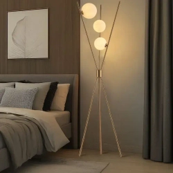 Скандинавский современный стиль, Торшер для спальни и гостиной, LED, G9, 15 Вт, золотой