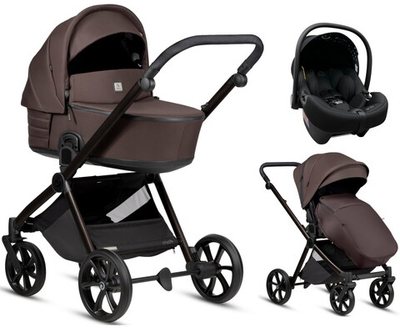Детская коляска Tutis Mio 3 Plus Essential New 3 в 1 с автокреслом Elo Lux EduSky Black 1622024 Coffee Brown
