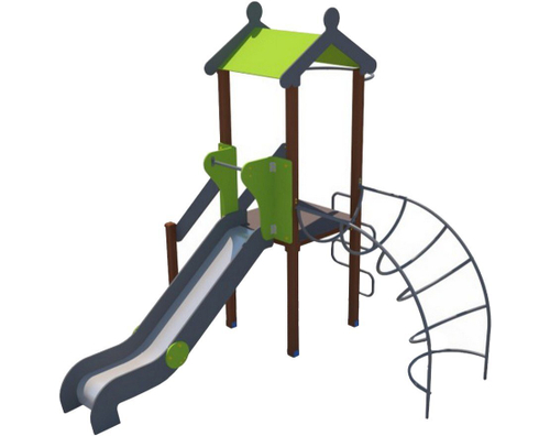 Детскй игровой комплекс с металлическим скатом Н-1200 ДИО 04117
