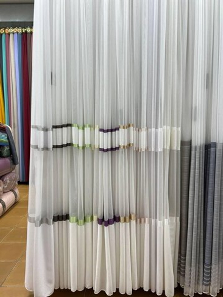 Тюль арт. B-110, цвет пудра (высота 280 см, Турция)