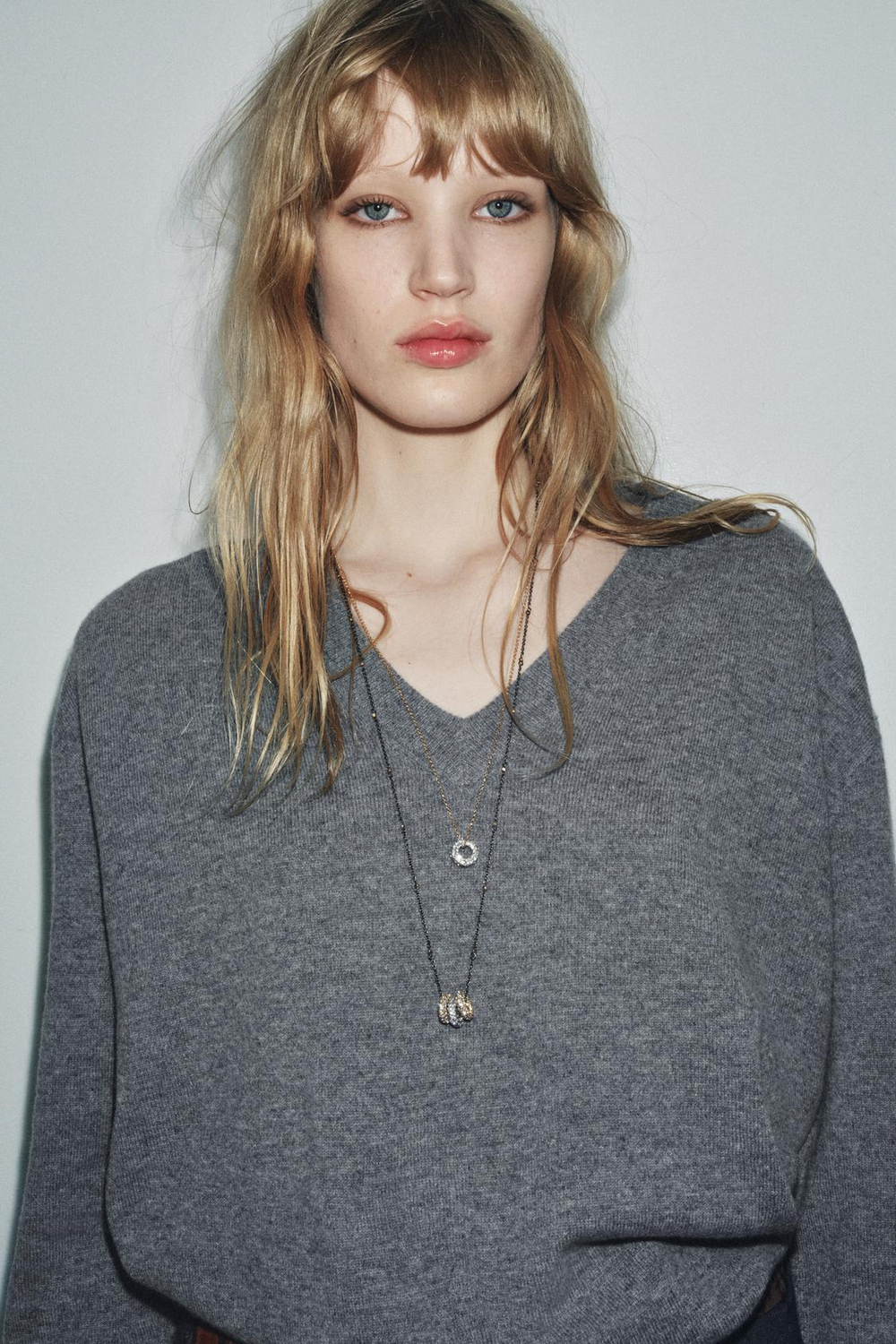 ZARA ТРИКОТАЖНЫЙ СВИТЕР ОВЕРСАЙЗ ИЗ 100% ШЕРСТИ, МЯГКИЙ СЕРЫЙ