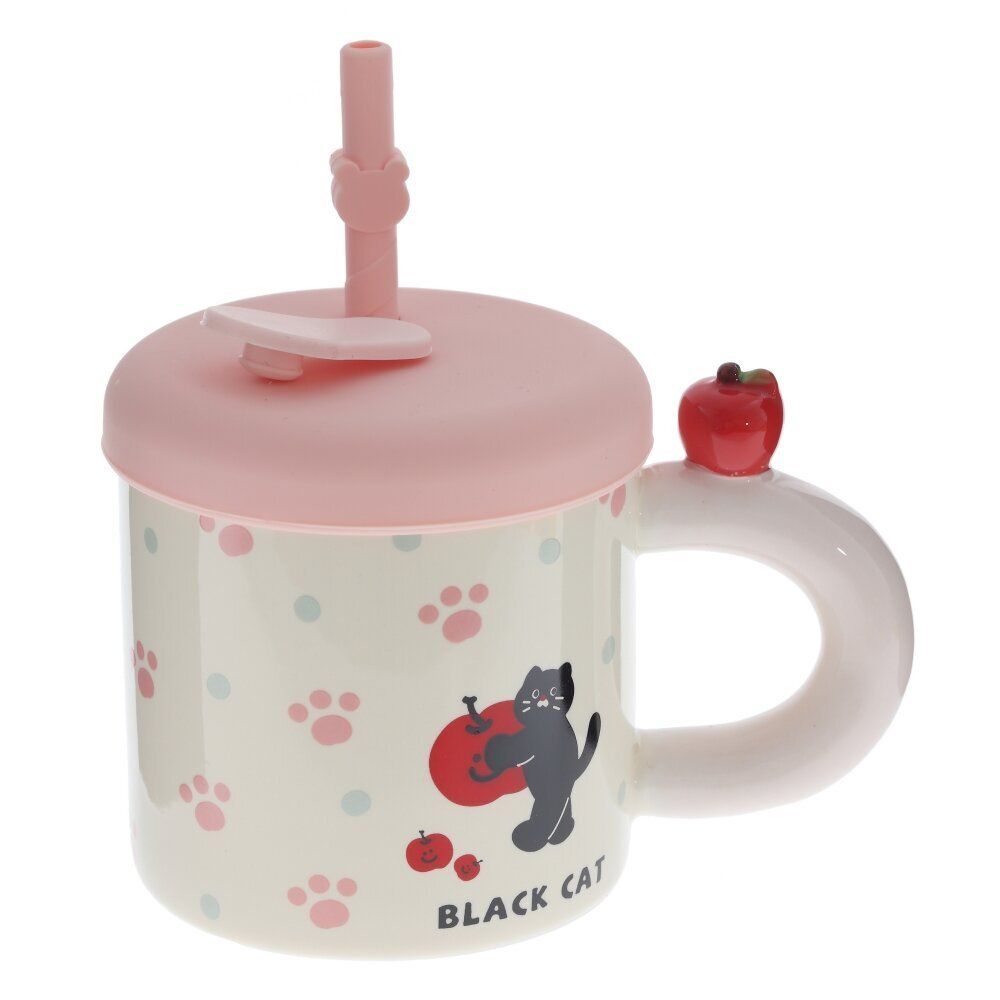 GAEM Кружка с крышкой и трубочкой, 330 мл, L14 W9 H14 см, 4в.